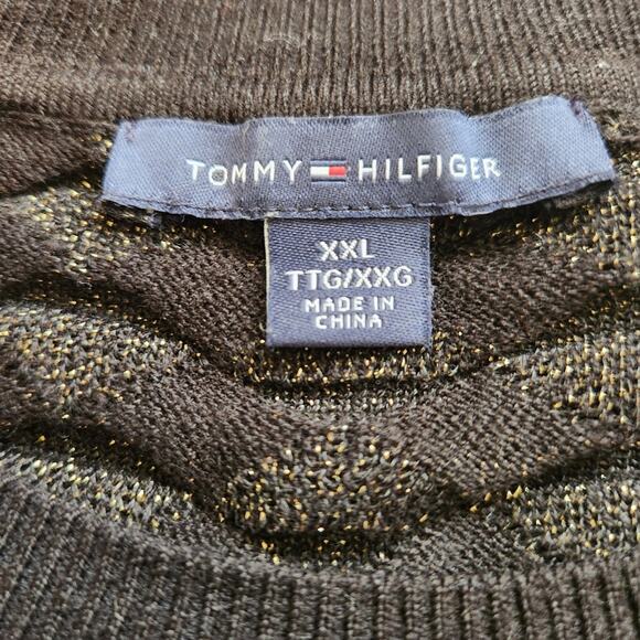 Tommy Hilfiger black metallic ruffle sweater size XXL - Picture 3 of 4